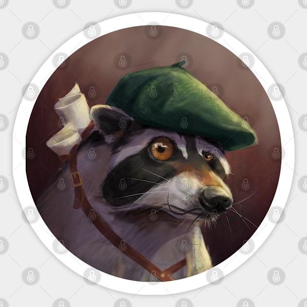 Le Raccoon Artist Sticker by Eyekoo